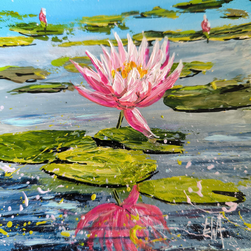 Peinture Reflet de charme. par Rey Ewa | Tableau Figuratif Paysages Acrylique