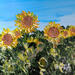 Peinture Fleurs du soleil. par Rey Ewa | Tableau Figuratif Paysages Acrylique