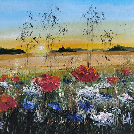 Peinture La nature en couleurs. par Rey Ewa | Tableau Figuratif Acrylique Paysages