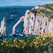 Peinture Etretat par Rey Ewa | Tableau Figuratif Paysages Acrylique