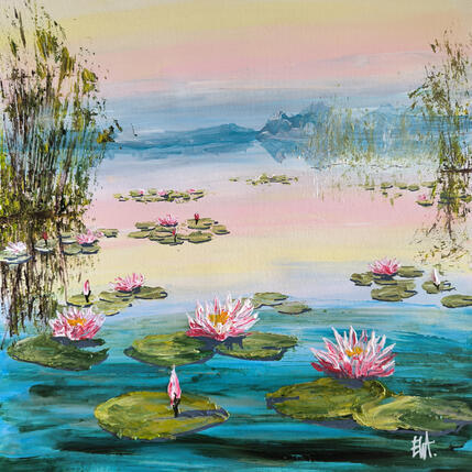 Peinture Lumières Dulac. Hommage à Claude Monet. par Rey Ewa | Tableau Figuratif Acrylique Paysages