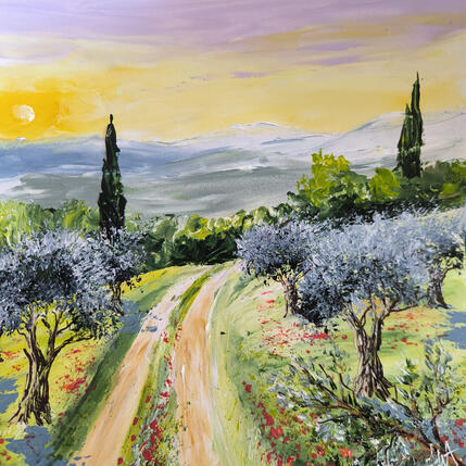 Peinture Lumières de Provence par Rey Ewa | Tableau Figuratif Acrylique Paysages