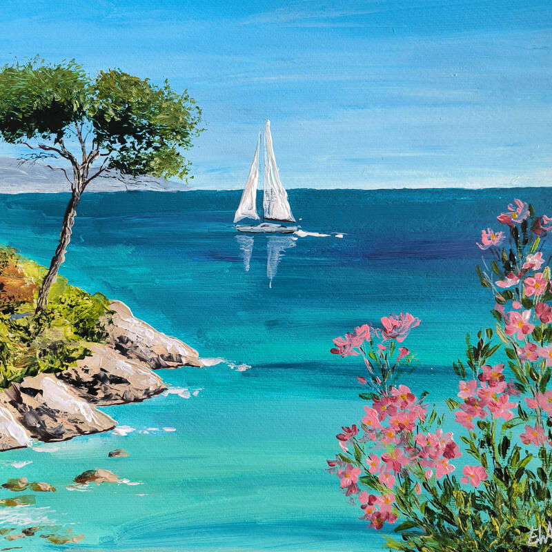 Peinture La vie est belle! par Rey Ewa | Tableau Figuratif Paysages Acrylique