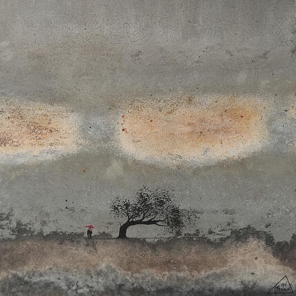Painting Lana by Manconi Gil | Painting Subject matter Metal, Upcycling Landscapes