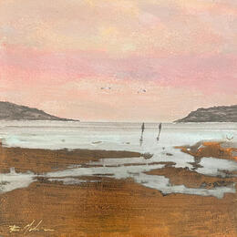 Painting La baie  by Mahieu Bertrand | Painting Figurative Metal Landscapes