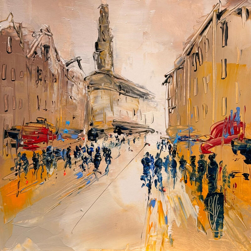 Peinture Bruges par Raffin Christian | Tableau Figuratif Urbain Huile