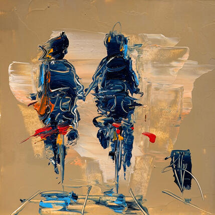 Peinture Notre Instant par Raffin Christian | Tableau Figuratif Huile Scènes de vie