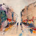 Peinture Rue Rollebeek par Raffin Christian | Tableau Figuratif Huile