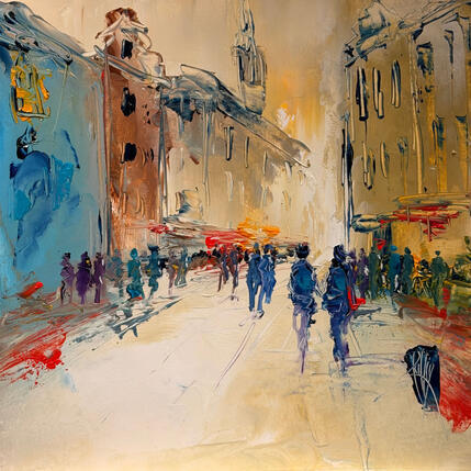 Peinture Vers 16h par Raffin Christian | Tableau Figuratif Huile Urbain
