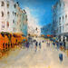 Peinture Après-midi de ville par Raffin Christian | Tableau Figuratif Urbain Huile