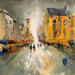 Peinture Instant à Bruges par Raffin Christian | Tableau Figuratif Urbain Huile