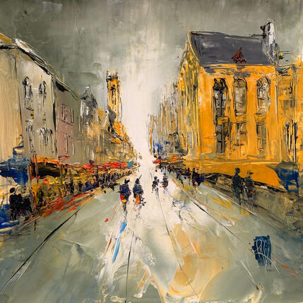 Peinture Instant à Bruges par Raffin Christian | Tableau Figuratif Huile Urbain