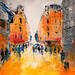 Peinture Passage orangé par Raffin Christian | Tableau Figuratif Urbain Huile