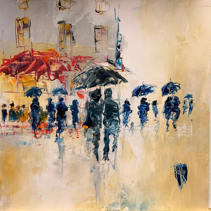 Peinture Rue des bouchers par Raffin Christian | Tableau Figuratif Huile Urbain