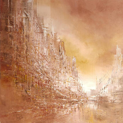 Peinture Quai de l'industrie par Levesque Emmanuelle | Tableau Huile