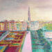 Peinture Jardin du mont des arts par Levesque Emmanuelle | Tableau Huile