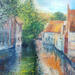 Peinture Le charme de Bruges par Levesque Emmanuelle | Tableau Huile