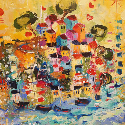 Painting Voyage en pays génois by Bastide d´Izard Armelle | Painting Abstract
