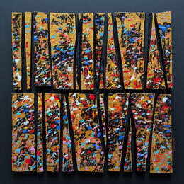 Peinture Bandecolor22 touche or multi par Langeron Luc | Tableau