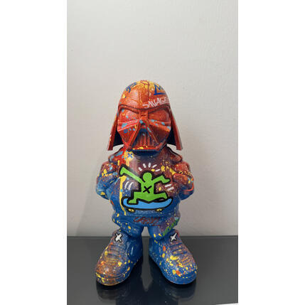 Sculpture Dark vador  haring par Luna | Sculpture Pop-art Acrylique, Graffiti, Posca Icones Pop