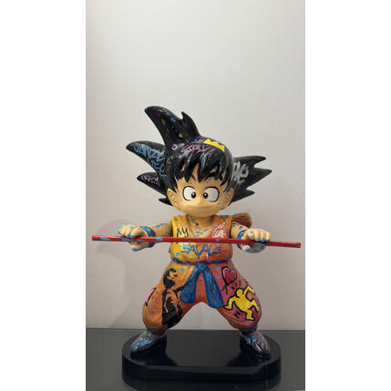 Sculpture GOKU   savage by Luna | Sculpture Pop-art Acrylic, Graffiti, Posca Pop icons