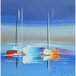 Painting Vers les bleues de l'océan by Munsch Eric | Painting Figurative Acrylic, Oil Marine, Pop icons