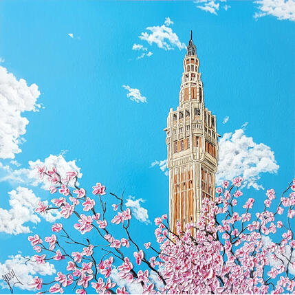 Painting Le Beffroi au Printemps by Geiry | Painting Subject matter
