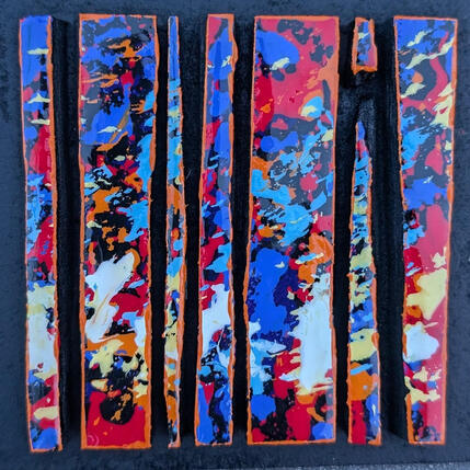 Painting Bc7 touche rouge bleu blanc by Langeron Luc | Painting Subject matter Acrylic, Resin, Wood