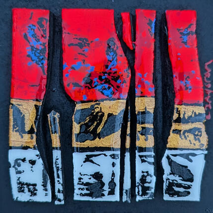 Painting Bc6 street rouge or blanc by Langeron Luc | Painting Subject matter Acrylic, Resin, Wood