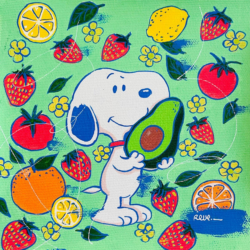 Painting 5 fruits et légumes  by Revel | Painting Pop-art Pop icons