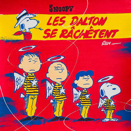 Painting Les Daltons by Revel | Painting Pop-art Pop icons