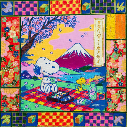 Painting Pique-nique japonais by Revel | Painting Pop-art Pop icons