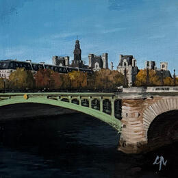 Painting Pont Notre-Dame by Poulain Clément | Painting