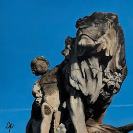 Painting Les Gardiens du Pont Alexandre III by Poulain Clément | Painting