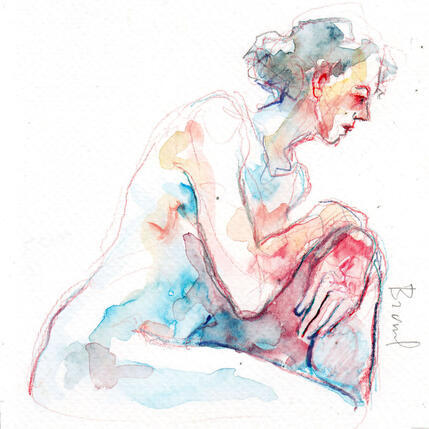Painting Bérénice de profil by Brunel Sébastien | Painting