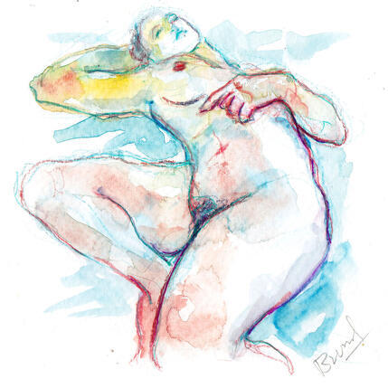 Painting Méline couchée by Brunel Sébastien | Painting