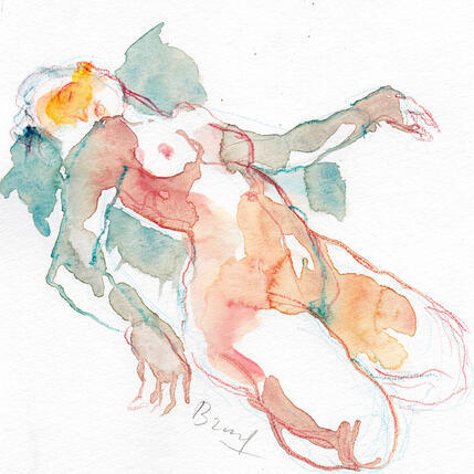 Painting Méline penchée en arrière by Brunel Sébastien | Painting