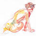 Painting Marine se retournant by Brunel Sébastien | Painting Figurative Nude Watercolor