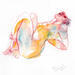 Painting Pauline recroquevillée by Brunel Sébastien | Painting Figurative Nude Watercolor
