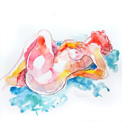 Painting Charlotte couchée by Brunel Sébastien | Painting