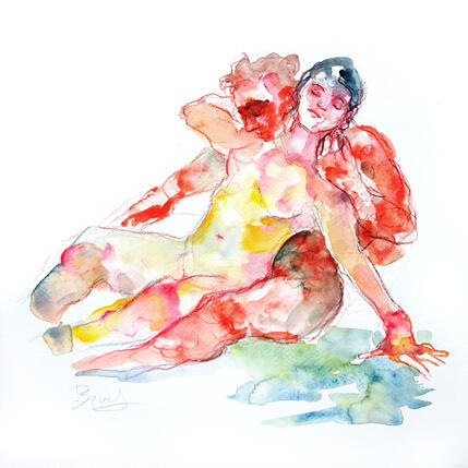 Painting Pauline et Xavier enlacés by Brunel Sébastien | Painting