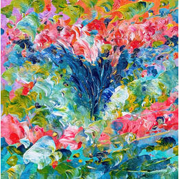 Painting Abstraction d'un bouquet floral  by Amblard Florence | Painting  Acrylic Landscapes, Nature