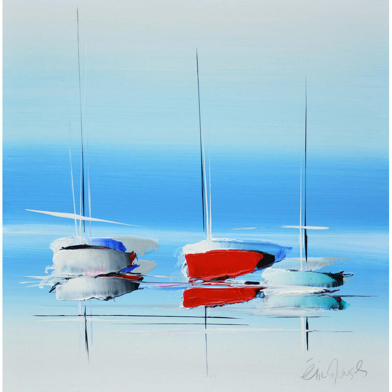Gemälde Beau voyage von Munsch Eric | Gemälde Figurativ Marine Öl Acryl