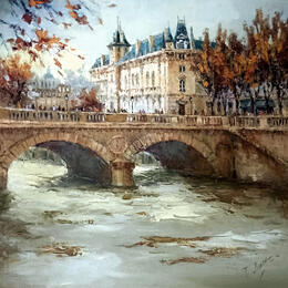 Peinture El Sena en otono par Jmara Tatiana | Tableau Figuratif Huile