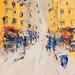 Painting Rue animée by Raffin Christian | Painting Figurative Urban Oil