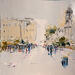Painting Sur la place by Raffin Christian | Painting Figurative Urban Oil