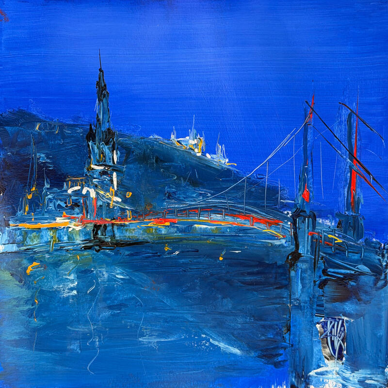 Painting Passerelle Saint Georges by Raffin Christian | Painting Figurative Urban Oil