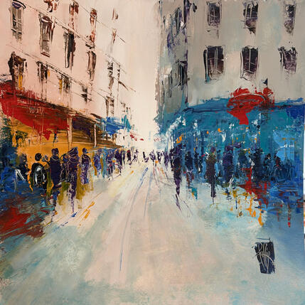 Painting Café Mercière by Raffin Christian | Painting Figurative Oil Urban
