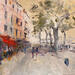 Painting Petite balade à deux by Raffin Christian | Painting Figurative Urban Oil