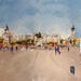 Painting Place Bellecour by Raffin Christian | Painting Figurative Urban Oil